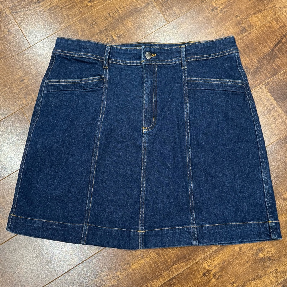 Joe Fresh Denim A-Line, knee length skirt, size 12 (stretchy)